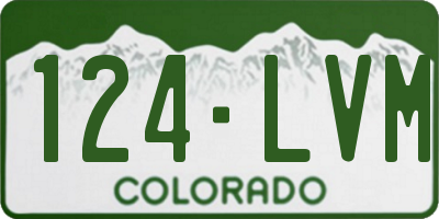 CO license plate 124LVM