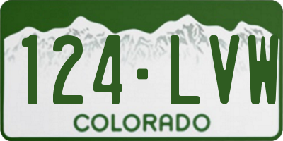 CO license plate 124LVW