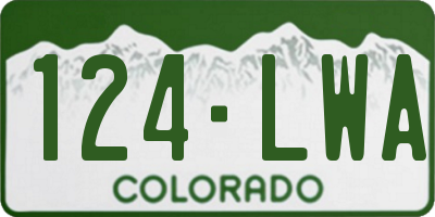 CO license plate 124LWA