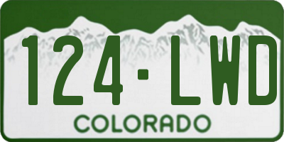 CO license plate 124LWD