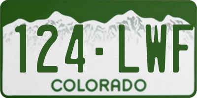 CO license plate 124LWF