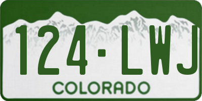 CO license plate 124LWJ