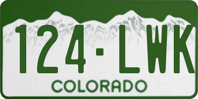 CO license plate 124LWK