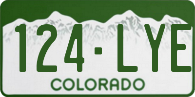 CO license plate 124LYE