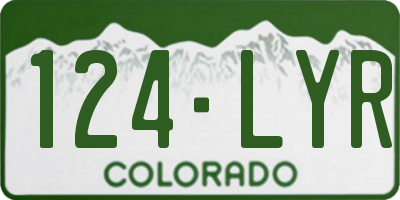 CO license plate 124LYR