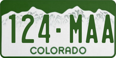 CO license plate 124MAA