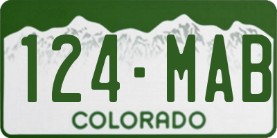 CO license plate 124MAB