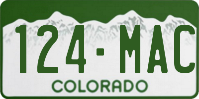 CO license plate 124MAC