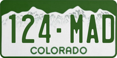 CO license plate 124MAD