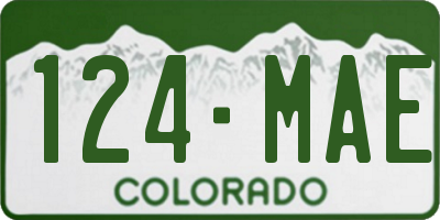 CO license plate 124MAE