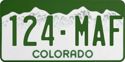 CO license plate 124MAF