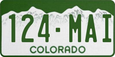 CO license plate 124MAI