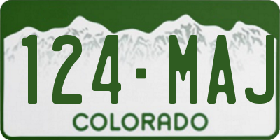 CO license plate 124MAJ