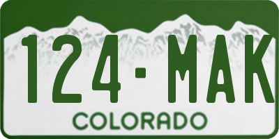 CO license plate 124MAK