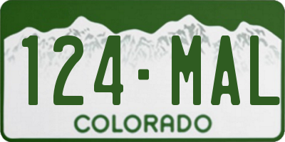 CO license plate 124MAL