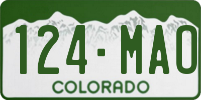 CO license plate 124MAO