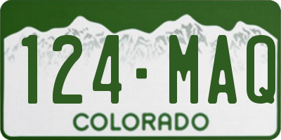 CO license plate 124MAQ