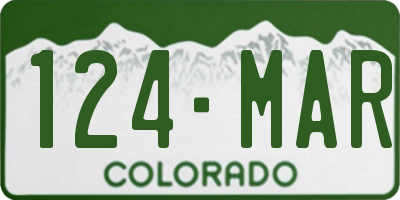 CO license plate 124MAR