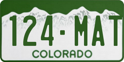 CO license plate 124MAT