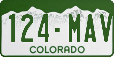 CO license plate 124MAV
