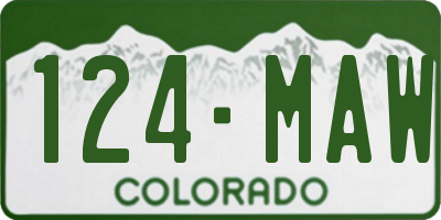 CO license plate 124MAW