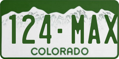 CO license plate 124MAX