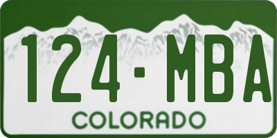CO license plate 124MBA