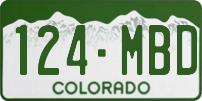CO license plate 124MBD