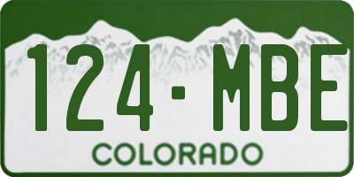 CO license plate 124MBE