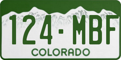 CO license plate 124MBF