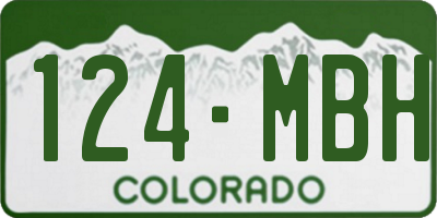 CO license plate 124MBH