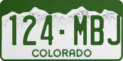 CO license plate 124MBJ