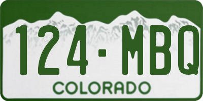 CO license plate 124MBQ