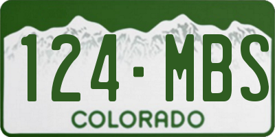 CO license plate 124MBS