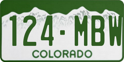 CO license plate 124MBW