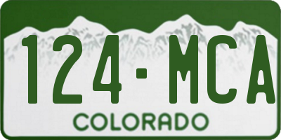 CO license plate 124MCA