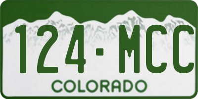 CO license plate 124MCC