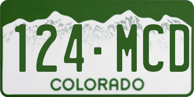 CO license plate 124MCD
