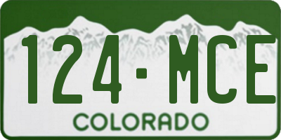 CO license plate 124MCE
