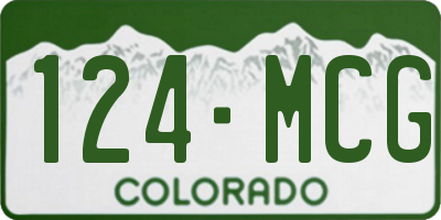 CO license plate 124MCG