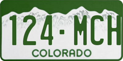 CO license plate 124MCH