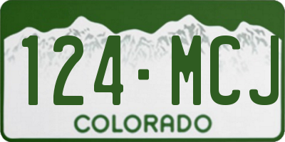 CO license plate 124MCJ
