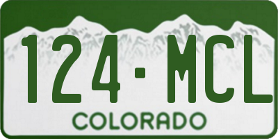 CO license plate 124MCL