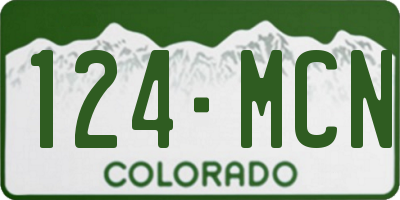 CO license plate 124MCN