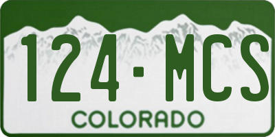 CO license plate 124MCS