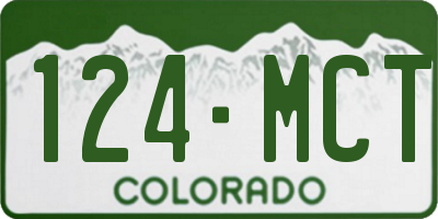CO license plate 124MCT