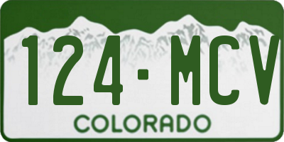 CO license plate 124MCV