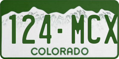 CO license plate 124MCX