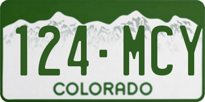 CO license plate 124MCY