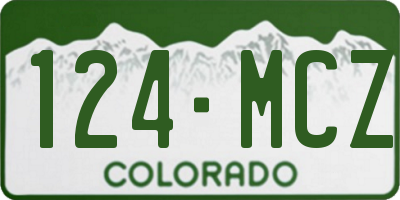 CO license plate 124MCZ